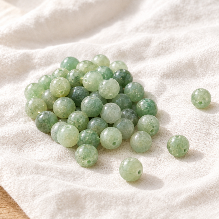 Loose polished green aventurine beads